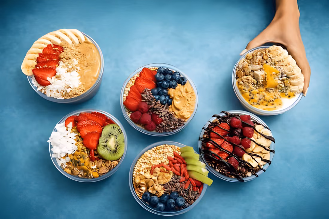 Build Your Own Acai Bowl with a wide range of toppings to choose from