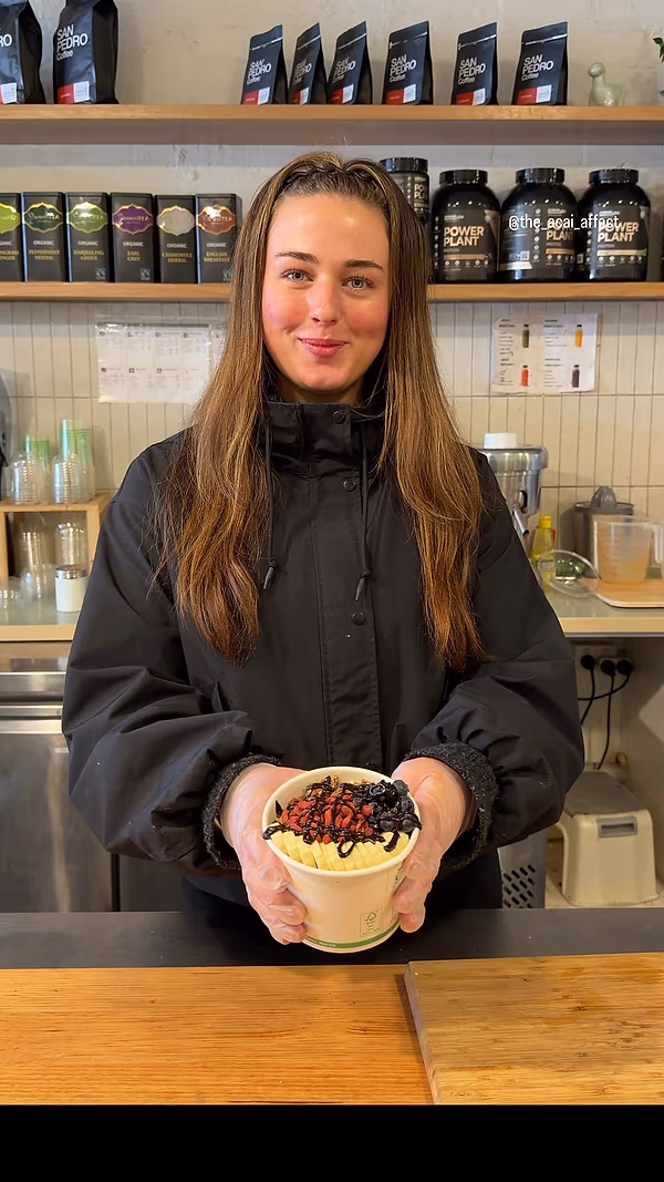 TikTok video: Meet Niamh's staff bowl 🥣 Made exactly how she likes it and yes, she knows a good combo when she sees one 👀 Would you try Niamh's order? Let us know below👇 📍The AcaiAffect 339 Center road Bentleigh