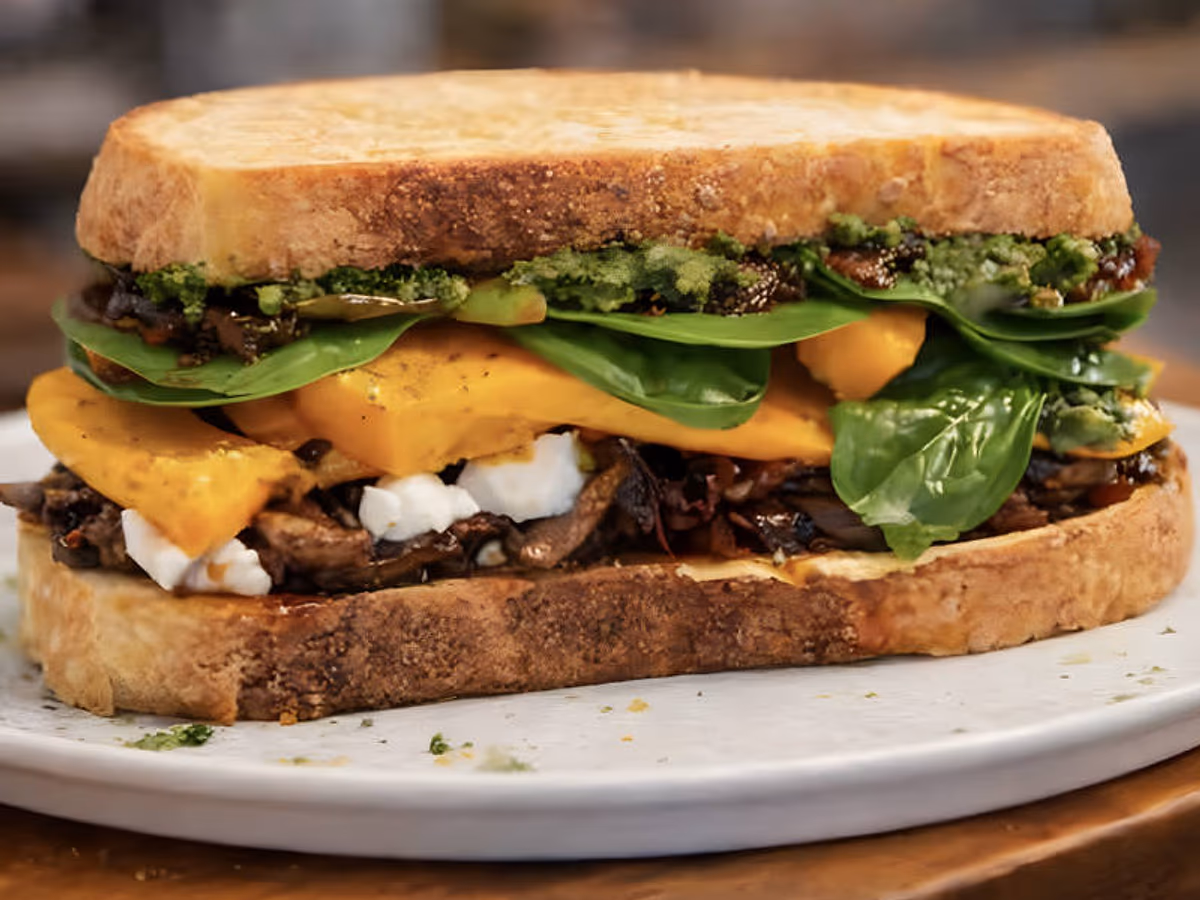 Mushroom & Roast Pumpkin Toastie